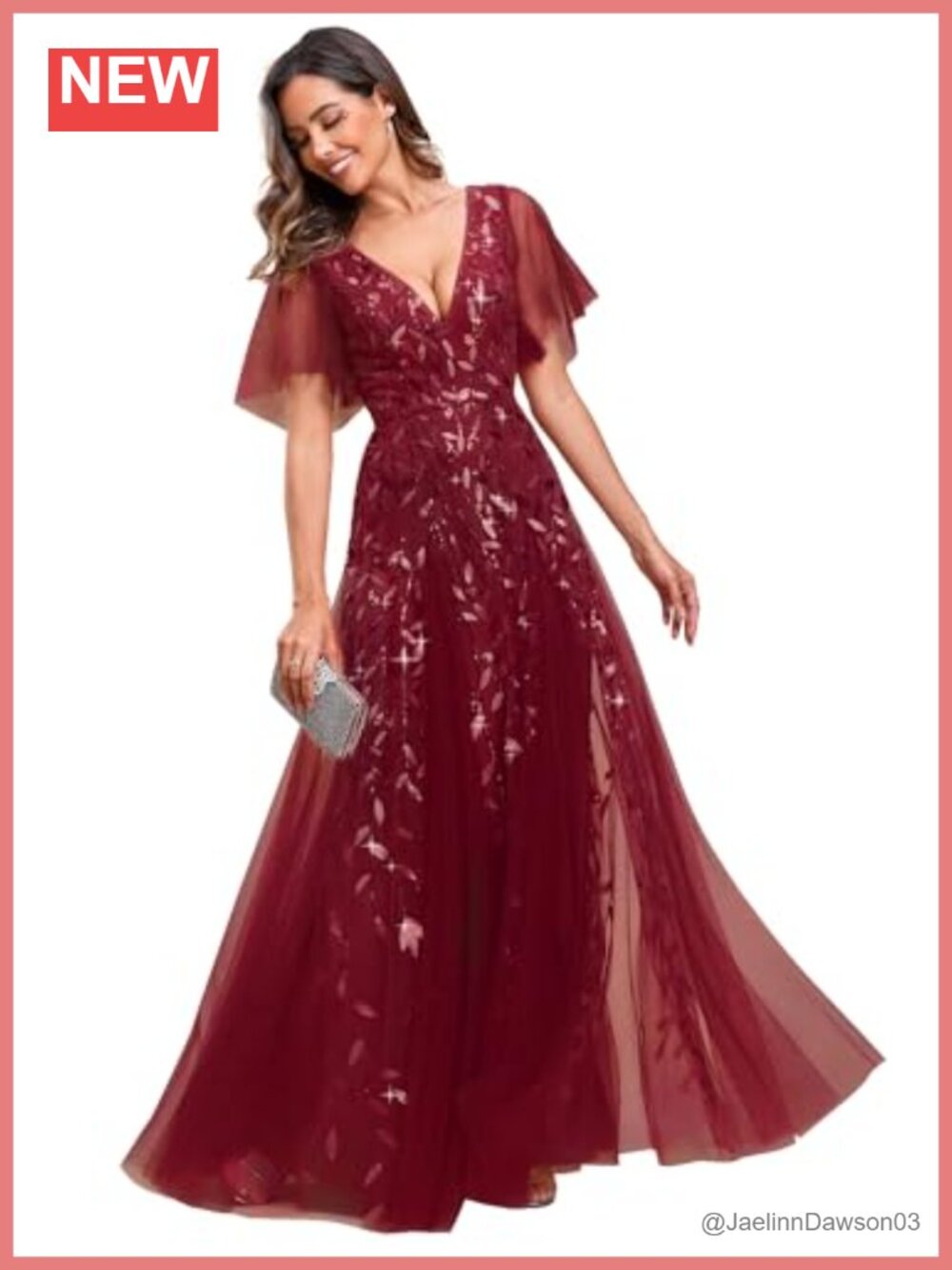 Ever-Pretty Sequin V-Neck A-Line Formal Mother of the Bride Dress